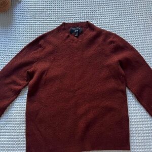 Italian merino yarn burgundy/brown sweater XS(S)